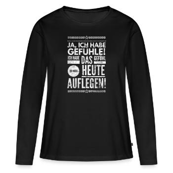 DJ Deejay Musik Techno Music Turntable Geschenk - Frauen Premium Bio Langarmshirt - Schwarz - Vorne - Julia (174cm)