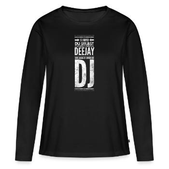 DJ Deejay Musik Techno Music Turntable Geschenk - Frauen Premium Bio Langarmshirt - Schwarz - Vorne - Julia (174cm)