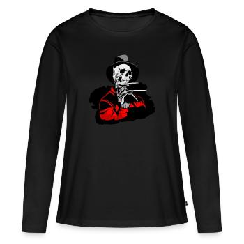 T-shirt de cadeau d'horreur Halloween Freddy Kruger - T-shirt manches longues Premium bio Femme - noir - Devant - Julia (174cm)