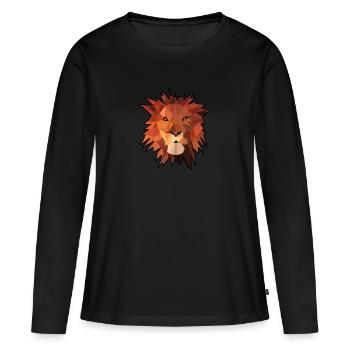 Idée cadeau cadeau Lion - T-shirt manches longues Premium bio Femme - noir - Devant - Julia (174cm)