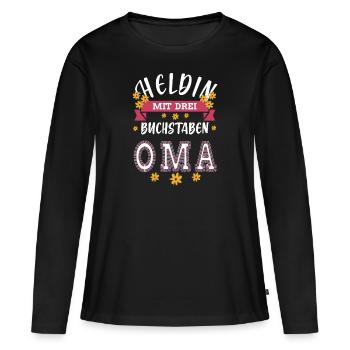 Grandma heroine - Women's Premium Organic Long Sleeve Shirt - black - Front - Julia (174cm)