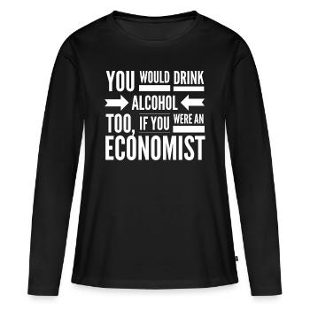 Économie Métiers Économiste Finance Gift I - T-shirt manches longues Premium bio Femme - noir - Devant - Julia (174cm)