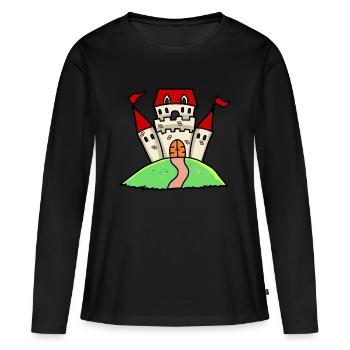 Burg Ritterburg Schloss Festung Ritterburg Kinder - Frauen Premium Bio Langarmshirt - Schwarz - Vorne - Julia (174cm)
