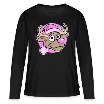 Christmas in Pink - Reindeer in Pink - Women's Premium Organic Long Sleeve Shirt - black - Front - Julia (174cm)