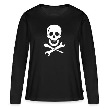 Outil clé artisan - T-shirt manches longues Premium bio Femme - noir - Devant - Julia (174cm)