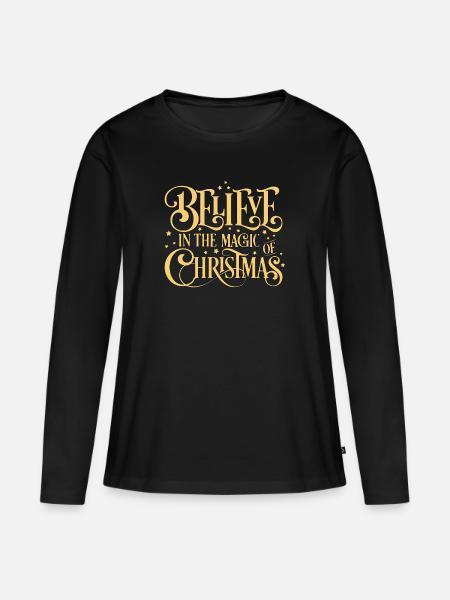 Weihnachten Ugly Christmas Winter Schnee Geschenk - Frauen Premium Bio Langarmshirt - Schwarz