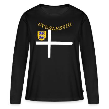 Sydslesvig Dannebrog - Danemark, Schleswig-Holstein - T-shirt manches longues Premium bio Femme - noir - Devant - Julia (174cm)