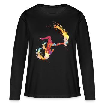 break dance - T-shirt manches longues Premium bio Femme - noir - Devant - Julia (174cm)