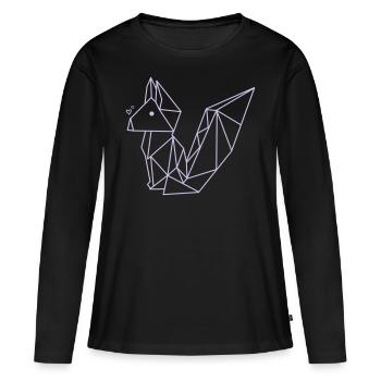 Fuchs - Frauen Premium Bio Langarmshirt - Schwarz - Vorne - Julia (174cm)