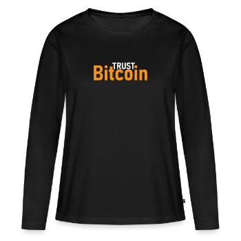 Bitcoin - T-shirt manches longues Premium bio Femme - noir - Devant - Julia (174cm)