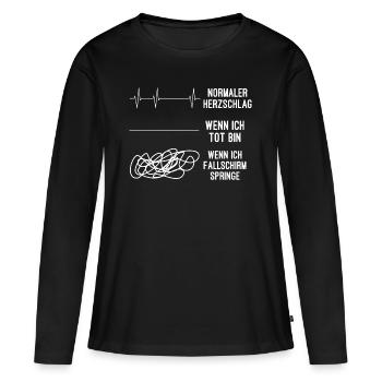 Fallschirm springen - Frauen Premium Bio Langarmshirt - Schwarz - Vorne - Julia (174cm)