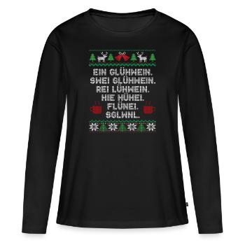 Drôle un vin chaud deux cadeaux de Noël de vin chaud - T-shirt manches longues Premium bio Femme - noir - Devant - Julia (174cm)