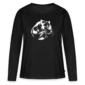 Panthères - T-shirt manches longues Premium bio Femme - noir - Devant - Julia (174cm)