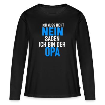 Opa - Frauen Premium Bio Langarmshirt - Schwarz - Vorne - Julia (174cm)