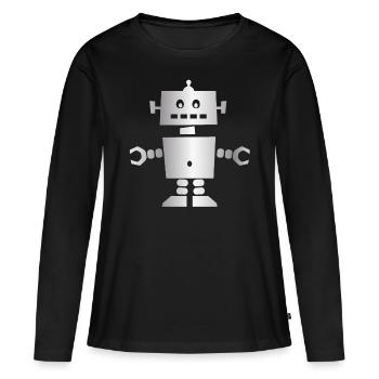 Roboter - Frauen Premium Bio Langarmshirt - Schwarz - Vorne - Julia (174cm)