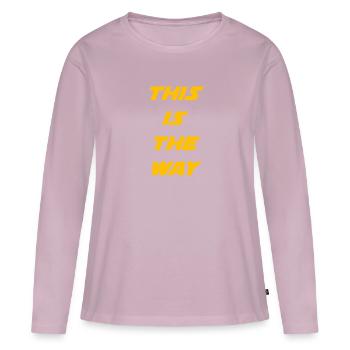 c'est le chemin05 - T-shirt manches longues Premium bio Femme - rose poudré - Devant - Julia (174cm)