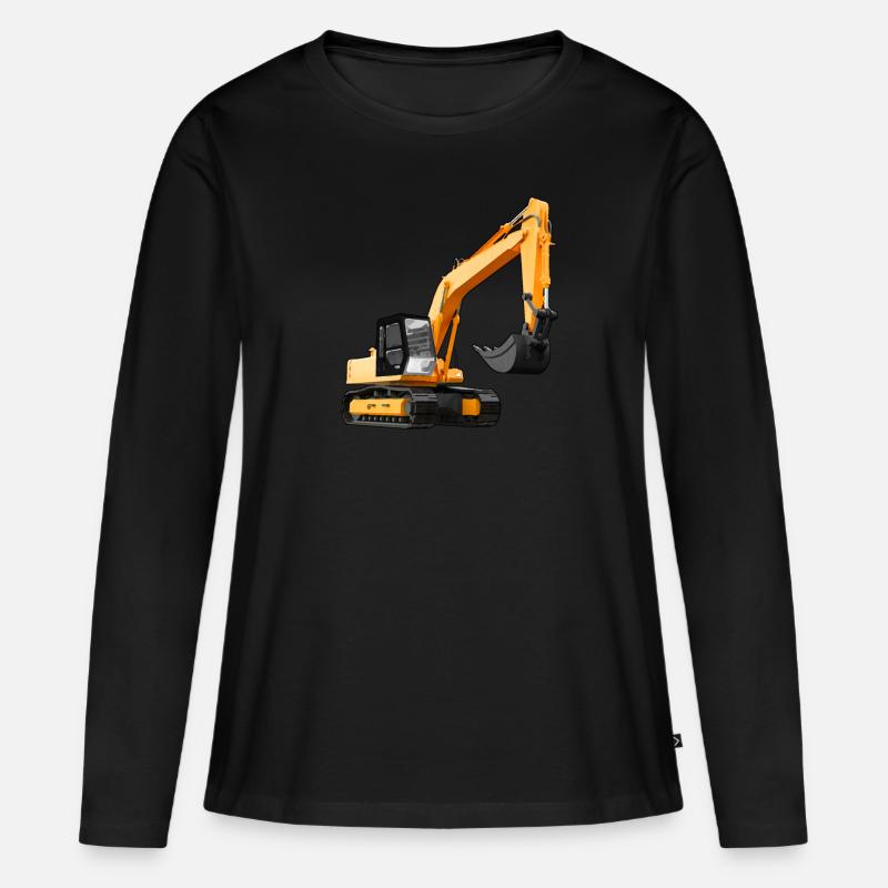 Bagger Geschenk Geschenkidee - Frauen Premium Bio Langarmshirt - Schwarz