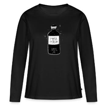 Don't swallow - Nicht schlucken - Frauen Premium Bio Langarmshirt - Schwarz - Vorne - Julia (174cm)