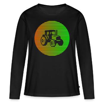 Traktor - Frauen Premium Bio Langarmshirt - Schwarz - Vorne - Julia (174cm)