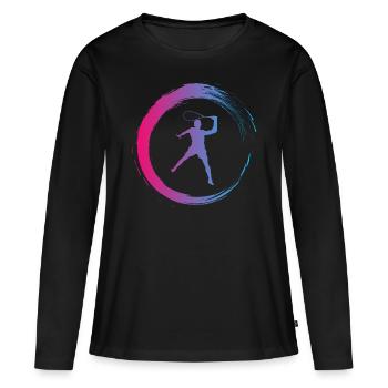Squash - T-shirt manches longues Premium bio Femme - noir - Devant - Julia (174cm)