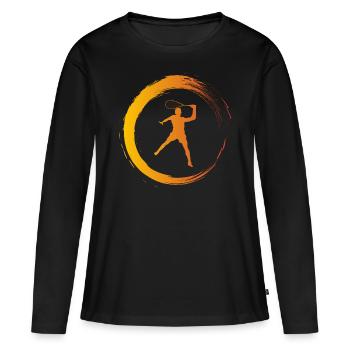 Squash - T-shirt manches longues Premium bio Femme - noir - Devant - Julia (174cm)