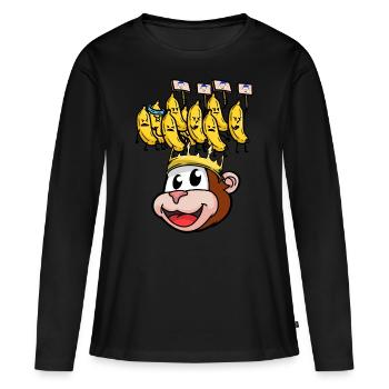 Banane protestation roi singe singe fantaisie - T-shirt manches longues Premium bio Femme - noir - Devant - Julia (174cm)