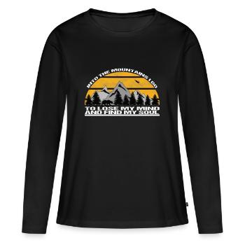 Mountain - Frauen Premium Bio Langarmshirt - Schwarz - Vorne - Julia (174cm)