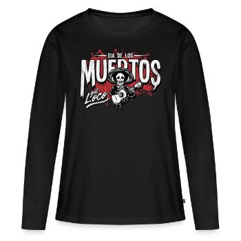 day of the dead mariachi - Women's Premium Organic Long Sleeve Shirt - black - Front - Julia (174cm)