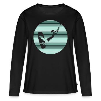 Kiteboarder Kiterin - T-shirt manches longues Premium bio Femme - noir - Devant - Julia (174cm)