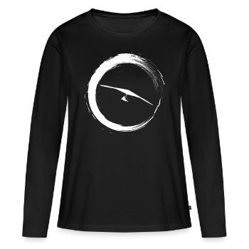 Deltaplane - T-shirt manches longues Premium bio Femme - noir - Devant - Julia (174cm)