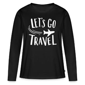 Voyage de voyage - T-shirt manches longues Premium bio Femme - noir - Devant - Julia (174cm)