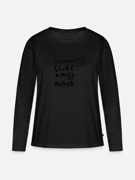 Du bist mein Lieblingsmensch - Frauen Premium Bio Langarmshirt - Schwarz