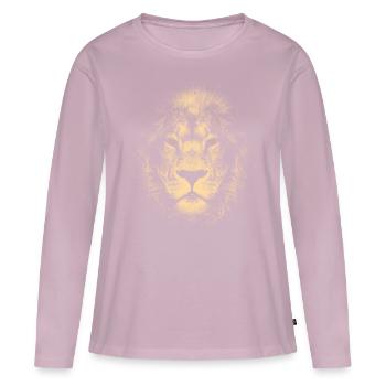 Cooler und stylisher Löwenkopf mit markanten Augen - Frauen Premium Bio Langarmshirt - Altrosa - Vorne - Julia (174cm)