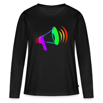 Mégaphone coloré - T-shirt manches longues Premium bio Femme - noir - Devant - Julia (174cm)