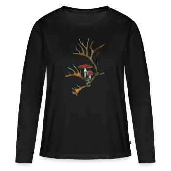 Âme chamanique - T-shirt manches longues Premium bio Femme - noir - Devant - Julia (174cm)