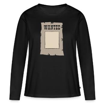 Recherché prison criminelle - T-shirt manches longues Premium bio Femme - noir - Devant - Julia (174cm)