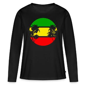 reggae - T-shirt manches longues Premium bio Femme - noir - Devant - Julia (174cm)