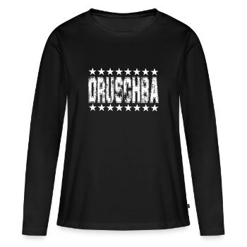 Druzhba amitié amitié w - T-shirt manches longues Premium bio Femme - noir - Devant - Julia (174cm)