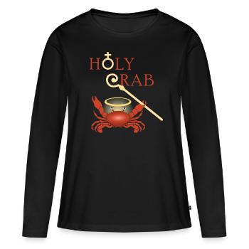 Funny Holy Crab: Holy Crab - T-shirt manches longues Premium bio Femme - noir - Devant - Julia (174cm)