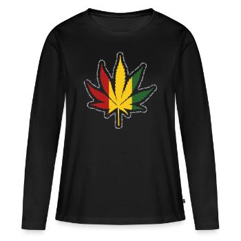 Reggae - T-shirt manches longues Premium bio Femme - noir - Devant - Julia (174cm)
