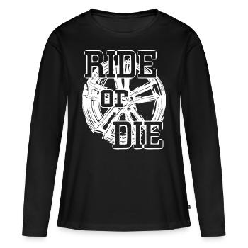2reborn RIDE OR DIE TIRE WHEEL CAR Auto wh - T-shirt manches longues Premium bio Femme - noir - Devant - Julia (174cm)