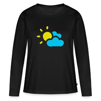 Nuageux soleil nuages ciel été printemps - T-shirt manches longues Premium bio Femme - noir - Devant - Julia (174cm)
