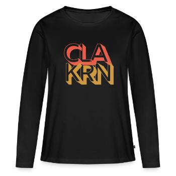 Village enfant cola grain - T-shirt manches longues Premium bio Femme - noir - Devant - Julia (174cm)