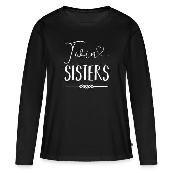 Zwillinge - Frauen Premium Bio Langarmshirt - Schwarz - Vorne - Julia (174cm)