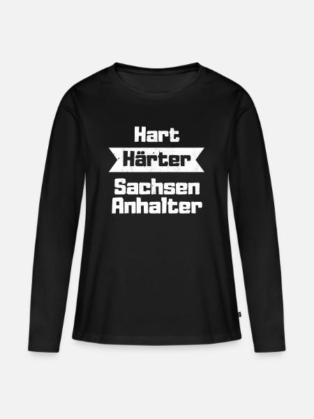 Sachsen Anhalter hart härter - Frauen Premium Bio Langarmshirt - Schwarz