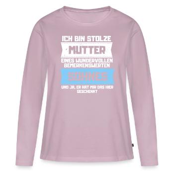 Stolze Mutter eines Sohnes - Frauen Premium Bio Langarmshirt - Altrosa - Vorne - Julia (174cm)