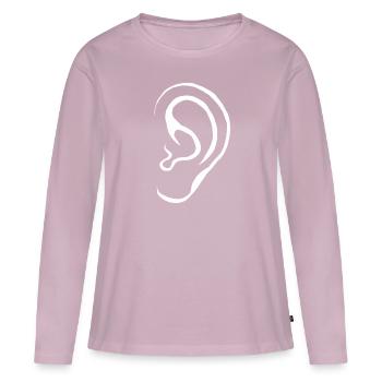 Ohr Hören Geschenk - Frauen Premium Bio Langarmshirt - Altrosa - Vorne - Julia (174cm)