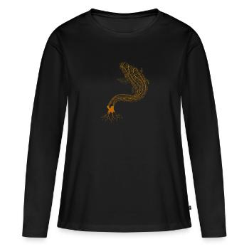 Poisson carpe carpe - T-shirt manches longues Premium bio Femme - noir - Devant - Julia (174cm)