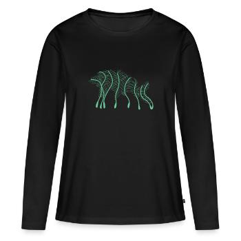 Carpe poisson carpe - T-shirt manches longues Premium bio Femme - noir - Devant - Julia (174cm)