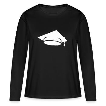 Graduation diploma student student hat - Women's Premium Organic Long Sleeve Shirt - black - Front - Julia (174cm)